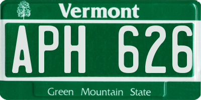 VT license plate APH626