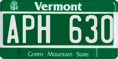 VT license plate APH630