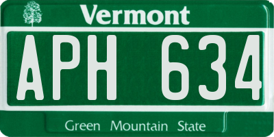 VT license plate APH634