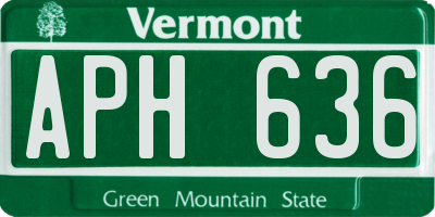 VT license plate APH636