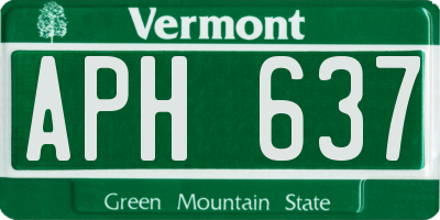VT license plate APH637