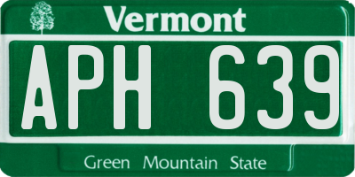 VT license plate APH639