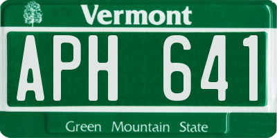 VT license plate APH641