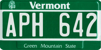 VT license plate APH642