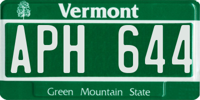 VT license plate APH644
