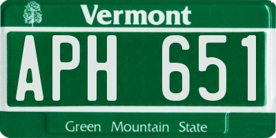 VT license plate APH651