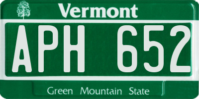 VT license plate APH652