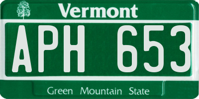 VT license plate APH653