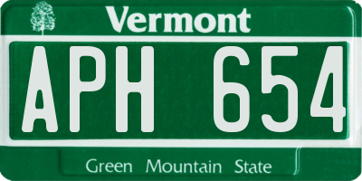 VT license plate APH654