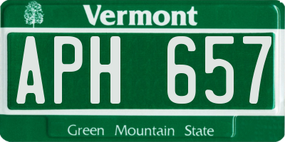 VT license plate APH657
