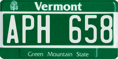 VT license plate APH658