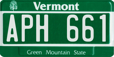 VT license plate APH661