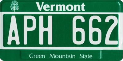 VT license plate APH662
