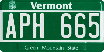 VT license plate APH665