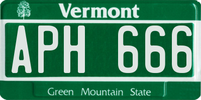 VT license plate APH666