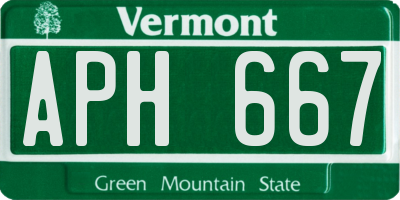 VT license plate APH667