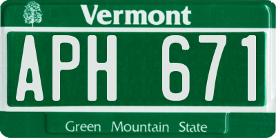 VT license plate APH671