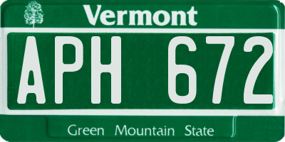 VT license plate APH672