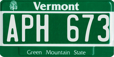 VT license plate APH673