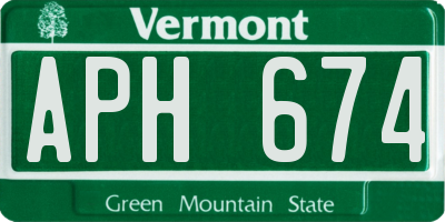 VT license plate APH674