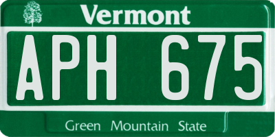 VT license plate APH675