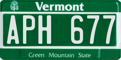 VT license plate APH677