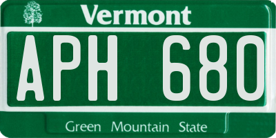 VT license plate APH680