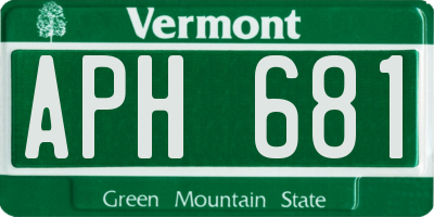 VT license plate APH681