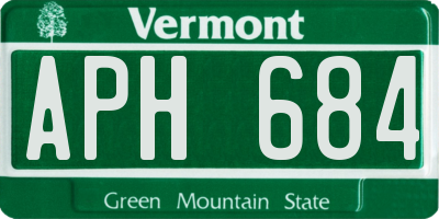 VT license plate APH684
