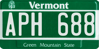 VT license plate APH688