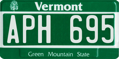 VT license plate APH695