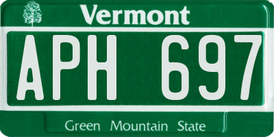 VT license plate APH697