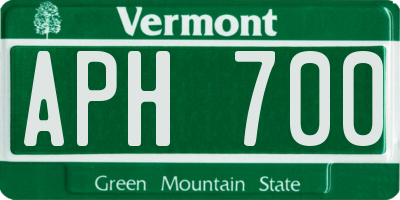 VT license plate APH700