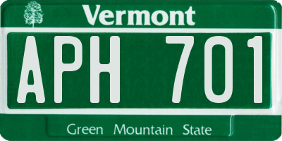 VT license plate APH701