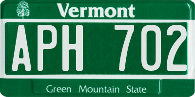 VT license plate APH702
