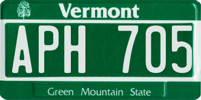 VT license plate APH705