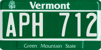 VT license plate APH712