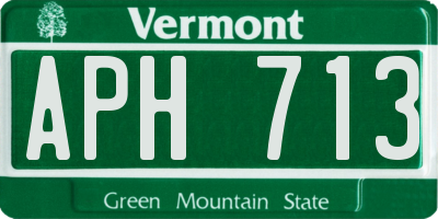 VT license plate APH713