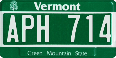 VT license plate APH714