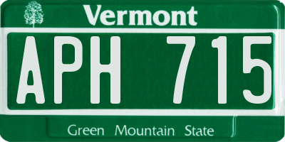 VT license plate APH715