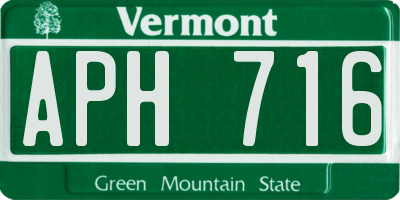 VT license plate APH716