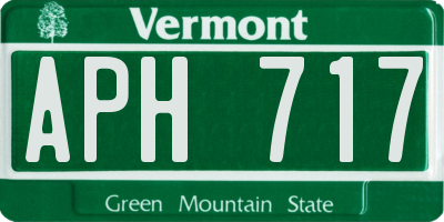 VT license plate APH717
