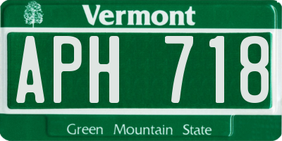 VT license plate APH718