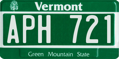 VT license plate APH721