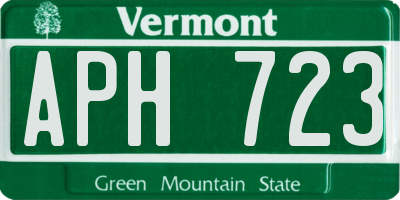 VT license plate APH723