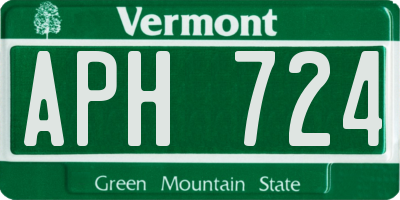 VT license plate APH724