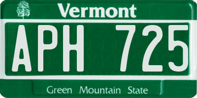 VT license plate APH725