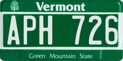 VT license plate APH726