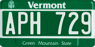 VT license plate APH729