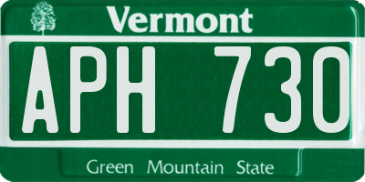 VT license plate APH730